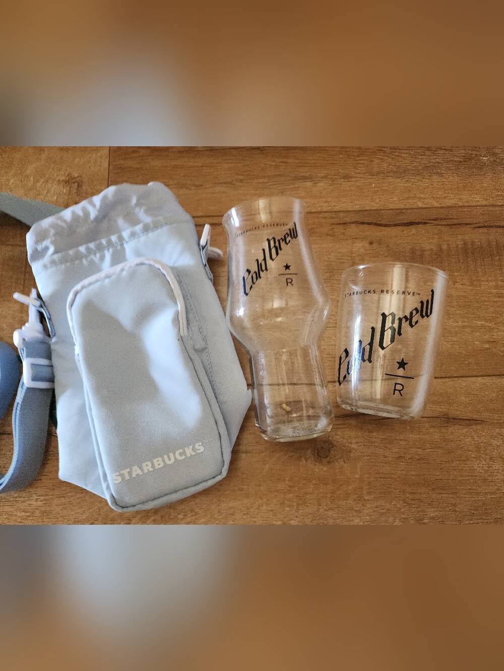 BNWT LOT of 3 Starbucks Reserve Cold Brew Coffee Glass Cup Tumbler 12 & 16 + Bag
